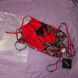 Red dragon crop top from Zaful ❤️